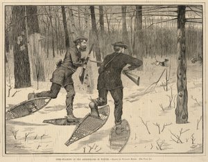 Hirschjagd in den Adirondacks im Winter, aus Every Saturday, A Journal of Choice Reading, 21. Januar 1871 von Winslow Homer
