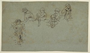 Fünf Skizzen von Jungen, ca. 1872