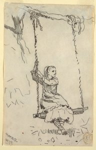 Mädchen auf einer Schaukel, 1879 von Winslow Homer