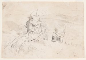 Studie für "Künstler beim Skizzieren in den Weißen Bergen" und "Der Künstler auf dem Land", 1868 von Winslow Homer