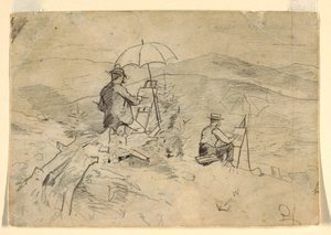 Studie für "Künstler beim Skizzieren in den Weißen Bergen" und "Der Künstler auf dem Land", 1868 von Winslow Homer