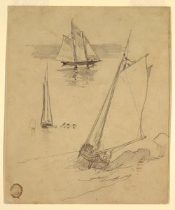 Drei Skizzen von Schonern, wahrscheinlich 1880 von Winslow Homer