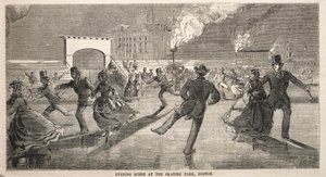 Abendszene im Eislaufpark, Boston, 1859 von Winslow Homer