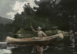 Angeln in den Nordwäldern, veröffentlicht von L. Prang & Co., 1896 von Winslow Homer