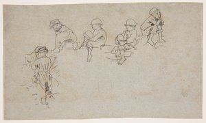 Fünf Skizzen von Jungen von Winslow Homer