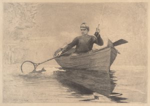 Fliegenfischen, Saranac-See von Winslow Homer