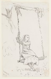 Mädchen auf einer Schaukel von Winslow Homer