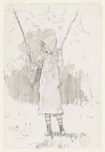 Mädchen auf einer Schaukel von Winslow Homer
