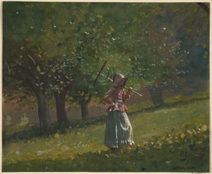 Mädchen mit Heugabel von Winslow Homer