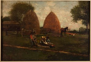 Heuhaufen und Kinder von Winslow Homer