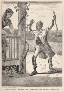"Hi! H-O-O-O! Er ist gekommen. Jumboloro sagt es dir zuerst." von Winslow Homer