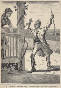 "Hi! H-o-o-o! Er ist gekommen. Jumboloro sagt es dir zuerst.", aus The Galaxy, Juni 1869 von Winslow Homer