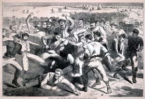 Ferien im Lager - Soldaten spielen "Fußball", aus Harper