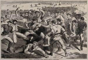 Ferien im Lager - Soldaten spielen Fußball, 1865 von Winslow Homer