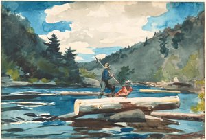 Hudson River, Holzfällerei von Winslow Homer