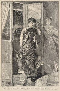 Ein Sturm aus Wind, Regen und Gischt kam herein - und Portia, aus The Galaxy, Dezember 1869 von Winslow Homer