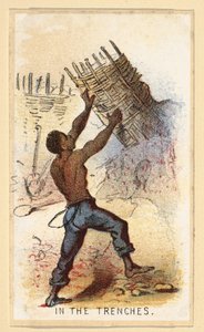 In den Schützengräben aus einer Serie von Sammlerkarten namens Life in Camp, veröffentlicht 1864 (Farblithografie) von Winslow Homer