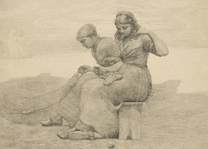 Die Risse flicken, 1888, wahrscheinlich um 1940 gedruckt von Winslow Homer