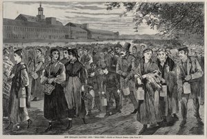 Das Fabrikleben in Neuengland - Glockenzeit, 1868 von Winslow Homer