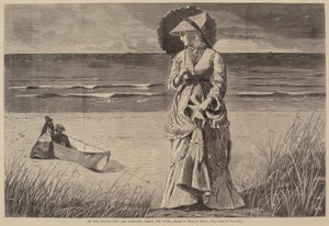 Am Strand - Zwei sind Gesellschaft, drei sind keiner, veröffentlicht 1872 von Winslow Homer