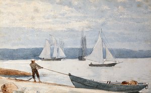 Das Dory ziehen, 1880 von Winslow Homer