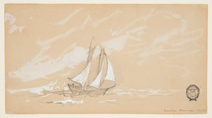 Schoner mit drei Dories