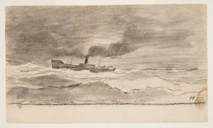 Meereslandschaft mit Fischkutter, Cullercoats, England von Winslow Homer