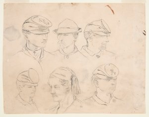 Sechs Studien von Soldatenköpfen von Winslow Homer