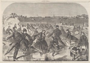 Schlittschuhlaufen auf dem Damen-Schlittschuhteich im Central Park, New York, veröffentlicht 1860