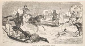 Schlittenfahrt auf dem Haymarket Square, Boston, 1859 von Winslow Homer