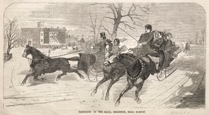 Schlittenfahrt auf der Straße, Brighton, nahe Boston von Winslow Homer