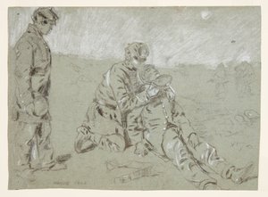 Soldat gibt einem verwundeten Kameraden Wasser von Winslow Homer