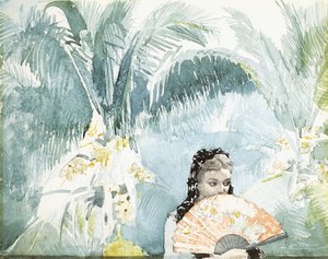 Spanisches Mädchen mit Fächer, 1885 von Winslow Homer