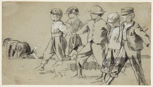 Studie für "Snap the Whip" von Winslow Homer