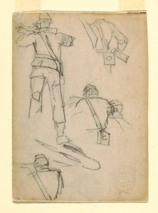 Studie von Soldaten beim Zielen