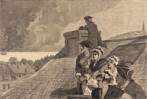 Die Schlacht von Bunker Hill - Beobachtung des Kampfes von Cobb