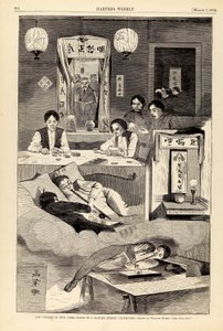 Die Chinesen in New York--Szene in einem Baxter Street Club-Haus, aus Harper