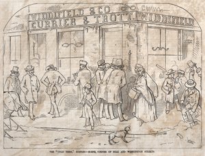 Der "Kalte Zeitraum," Boston - Szene, Ecke Milk und Washington Streets von Winslow Homer