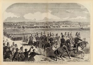 Die große Parade im Camp Massachusetts, in der Nähe von Concord, 9. September 1859, aus Harper