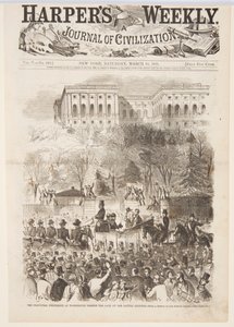 Die Einweihungsprozession in Washington, die das Tor der Kapitol-Gelände passiert, aus Harper