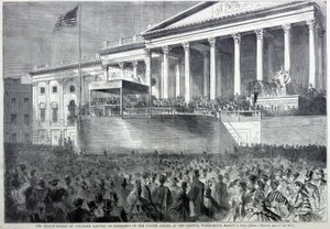 Die Amtseinführung von Abraham Lincoln als Präsident, aus Harper