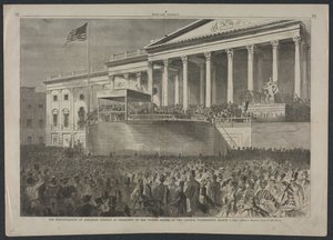 Die Amtseinführung von Abraham Lincoln als Präsident der Vereinigten Staaten, 4. März 1861, 1861