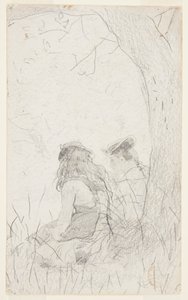Zwei Mädchen auf einer Bank sitzend von Winslow Homer