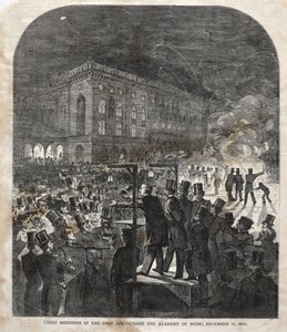 Gewerkschaftstreffen im Freien vor der Musikakademie