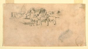 Wagenzug im Lager von Winslow Homer