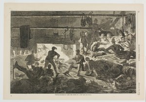 Winterquartiere im Lager—Das Innere einer Hütte