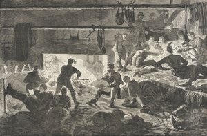 Winterquartiere im Lager - Das Innere einer Hütte von Winslow Homer