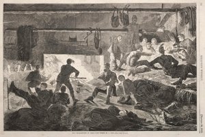 Winterquartiere im Lager - Das Innere einer Hütte, 1863