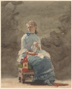 Frau beim Nähen, 1878-9 von Winslow Homer