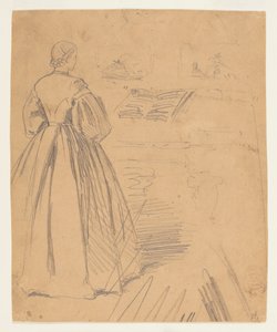 Frau vor einem Klavier stehend von Winslow Homer